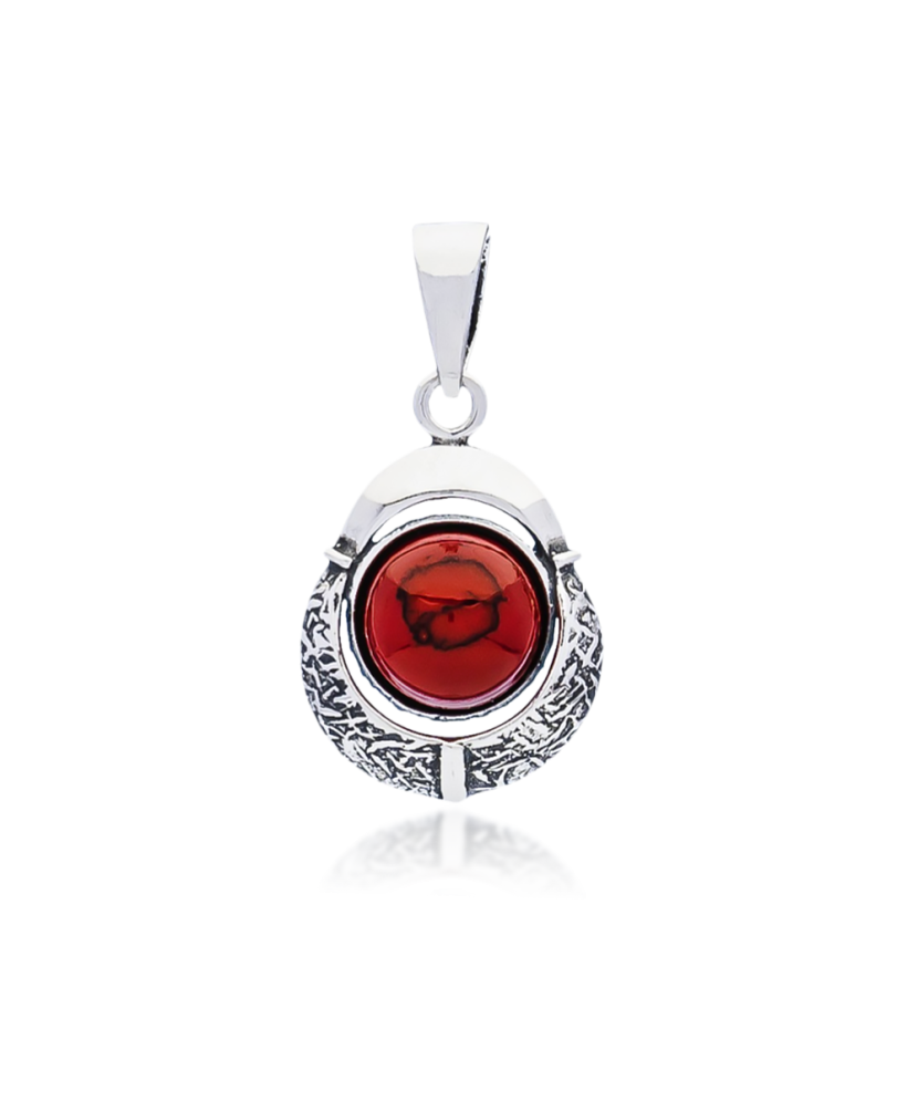 Sterling silver pendant with coral