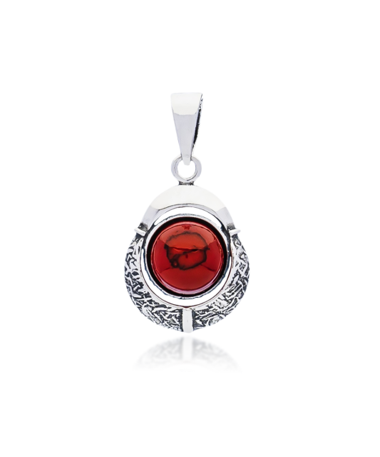 Sterling silver pendant with coral