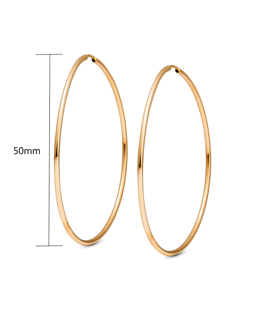 Gold hoop earrings 50mm