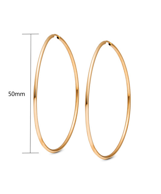 Gold hoop earrings 50mm