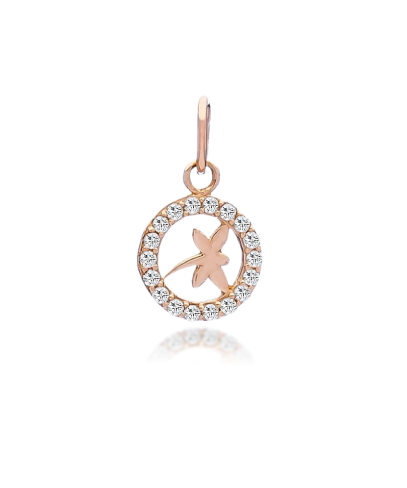 Gold pendant with zircons
