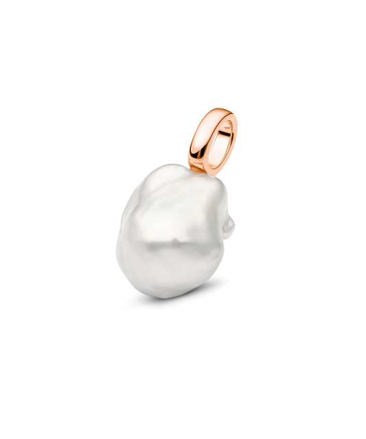 Gilded sterling silver pendant with kasumi pearl