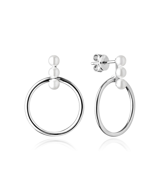 Sidabriniai auskarai su natūraliais perlais  - Goldinga