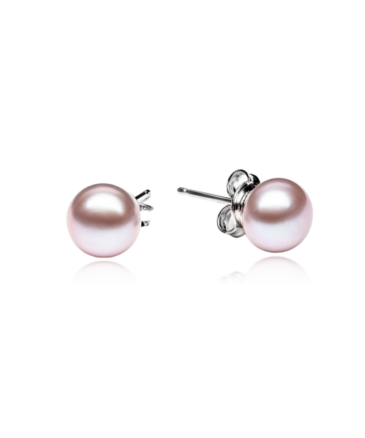 Sterling silver earrings with natural pearls
