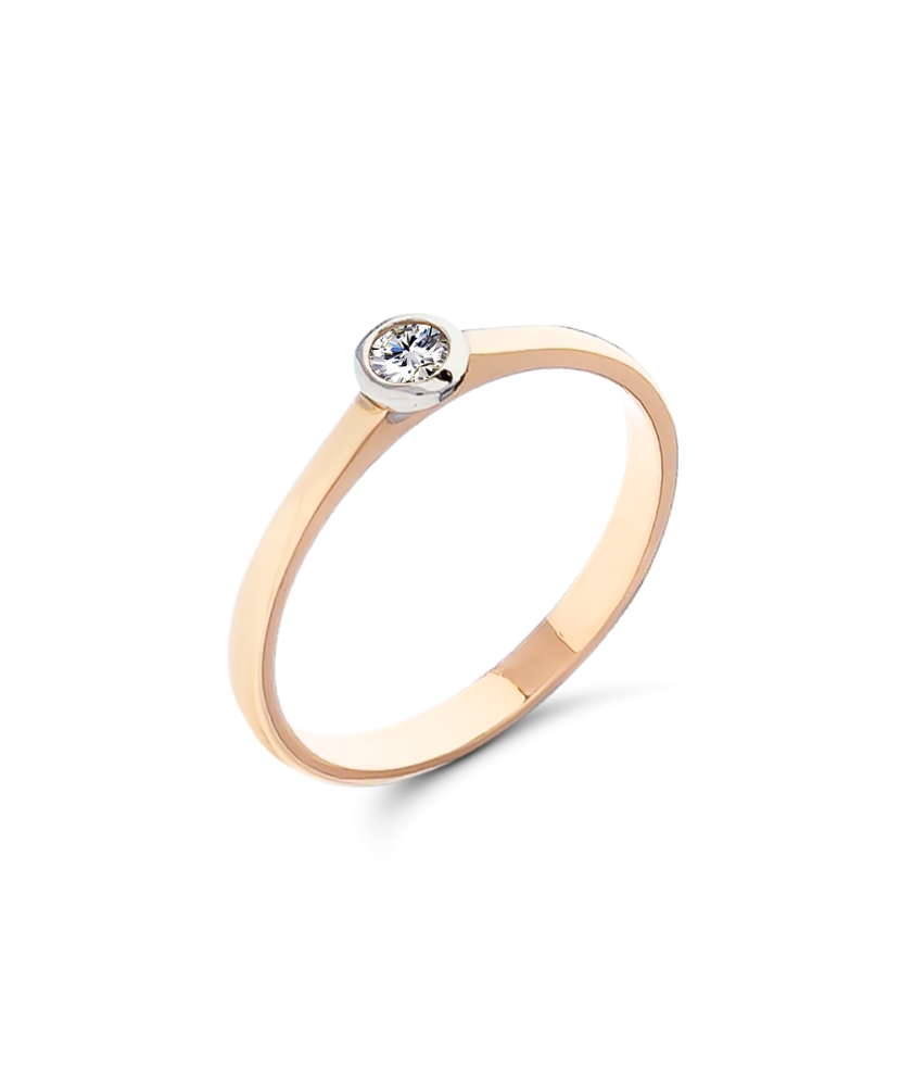 Gold ring with zirconium