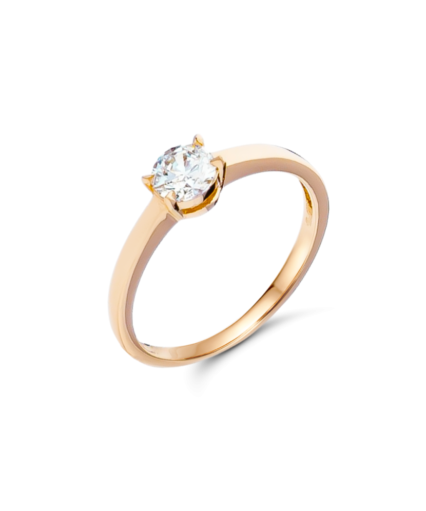 Gold ring with zirconium