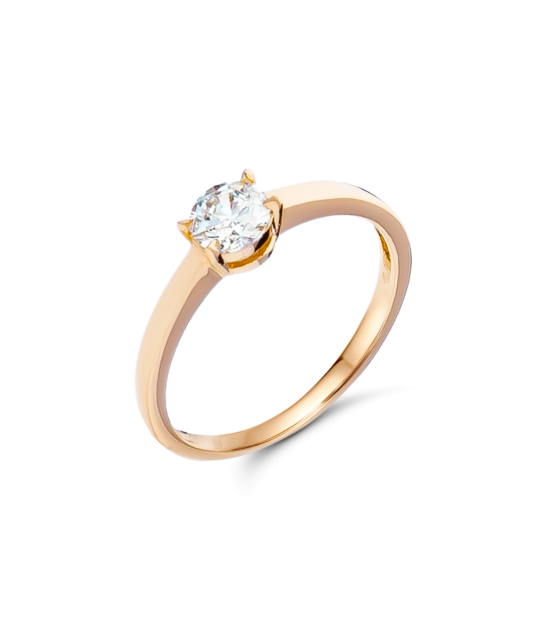 Gold ring with zirconium