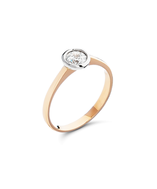 Gold ring with zirconium