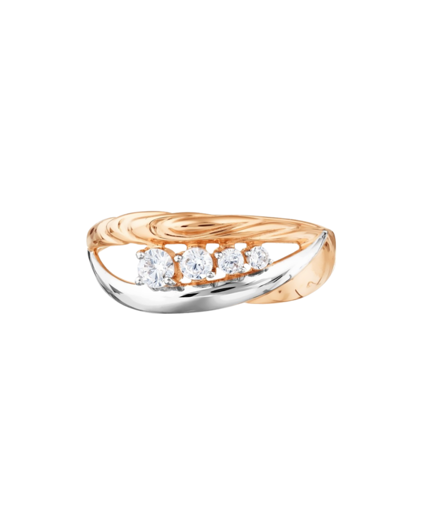 Gold ring with zircons