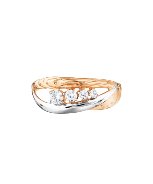 Gold ring with zircons