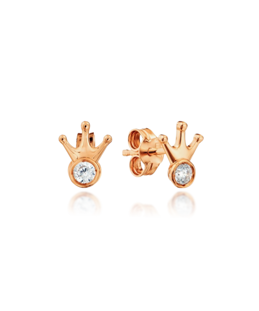 Gold earrings with zirconium