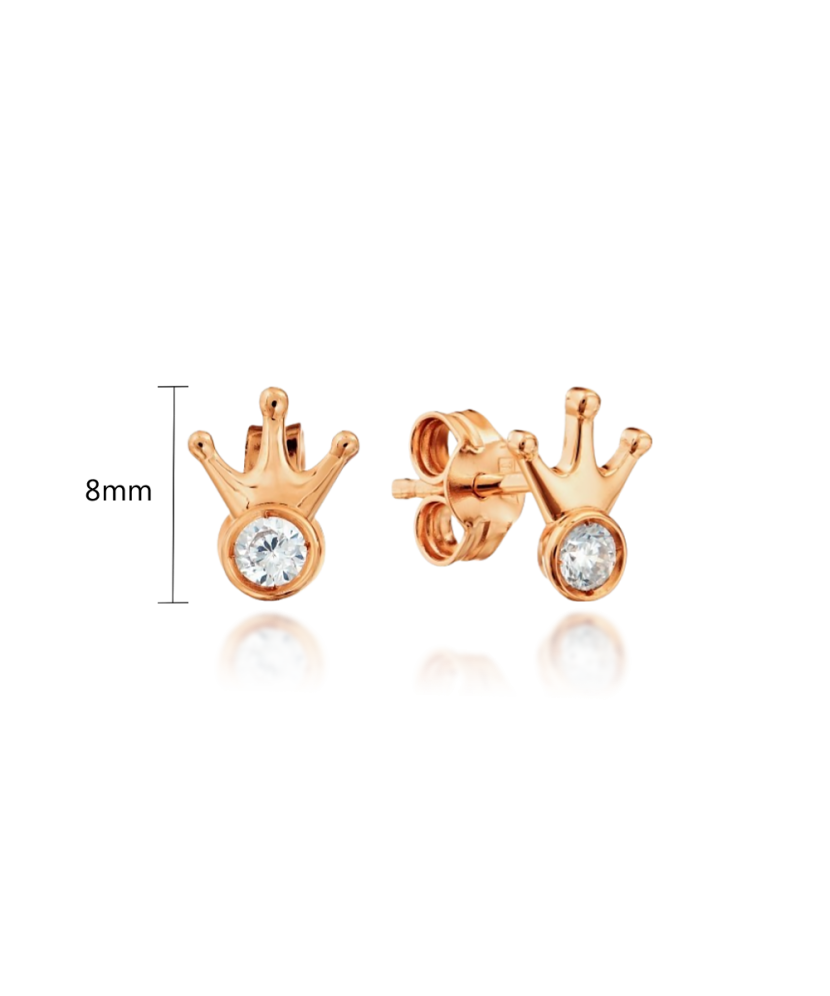 Gold earrings with zirconium