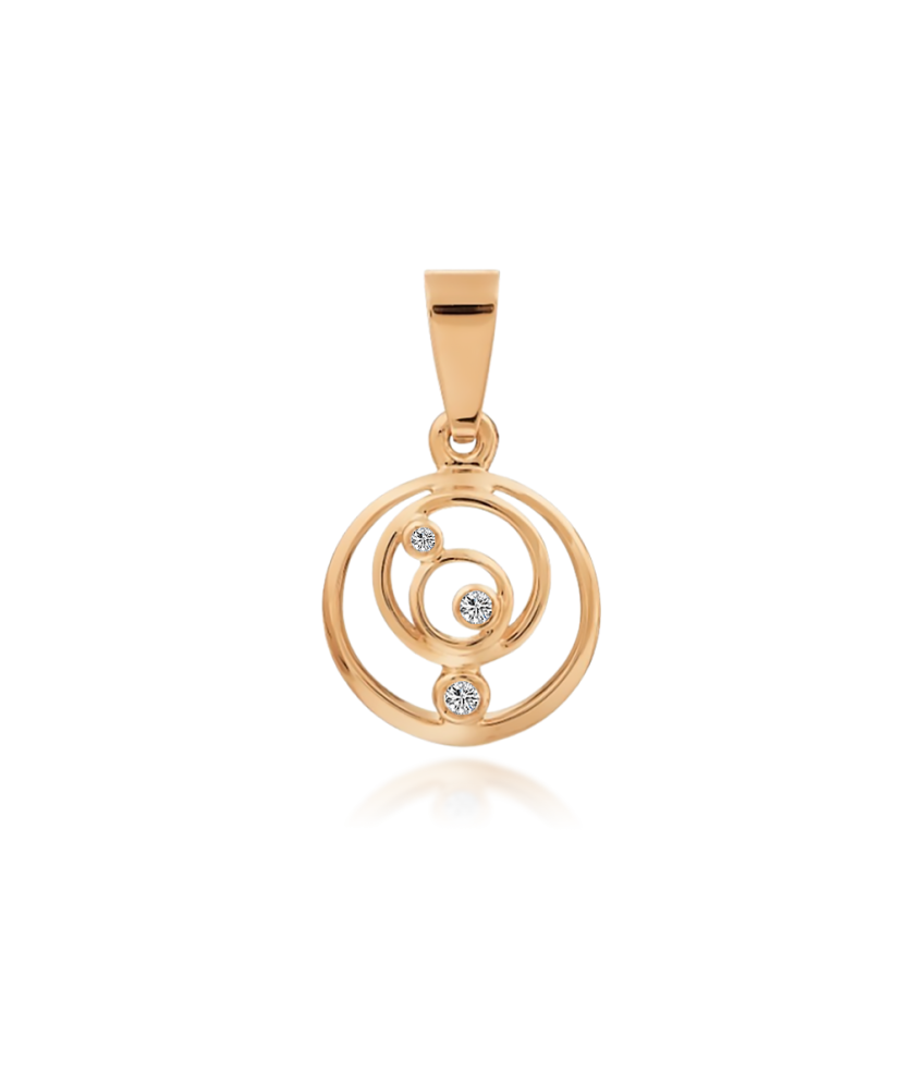 Gold pendant with zircons