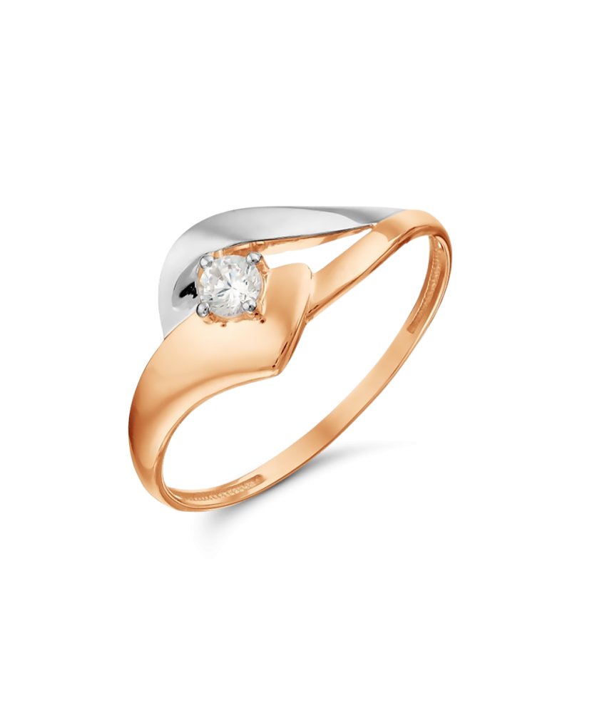 Gold ring with zirconium