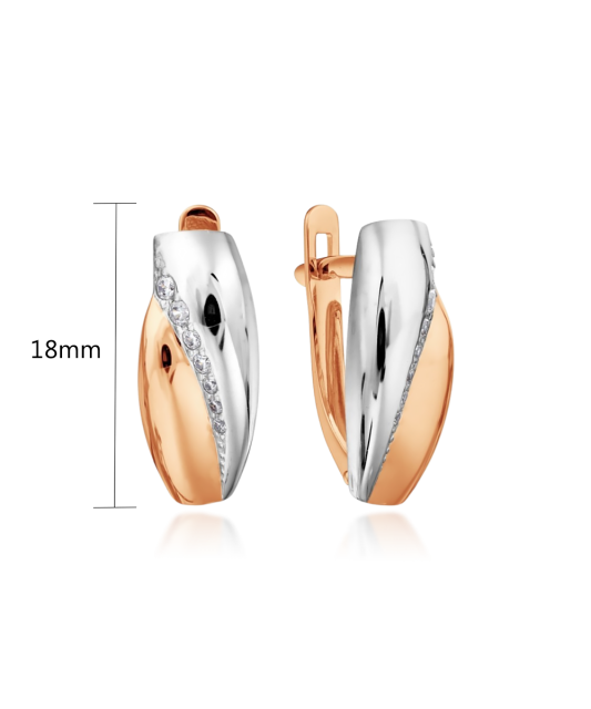 Gold earrings with zircons