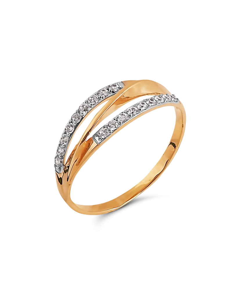 Gold ring with zircons