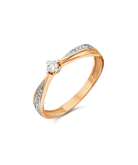 Auksinis žiedas su deimantais  - Goldinga