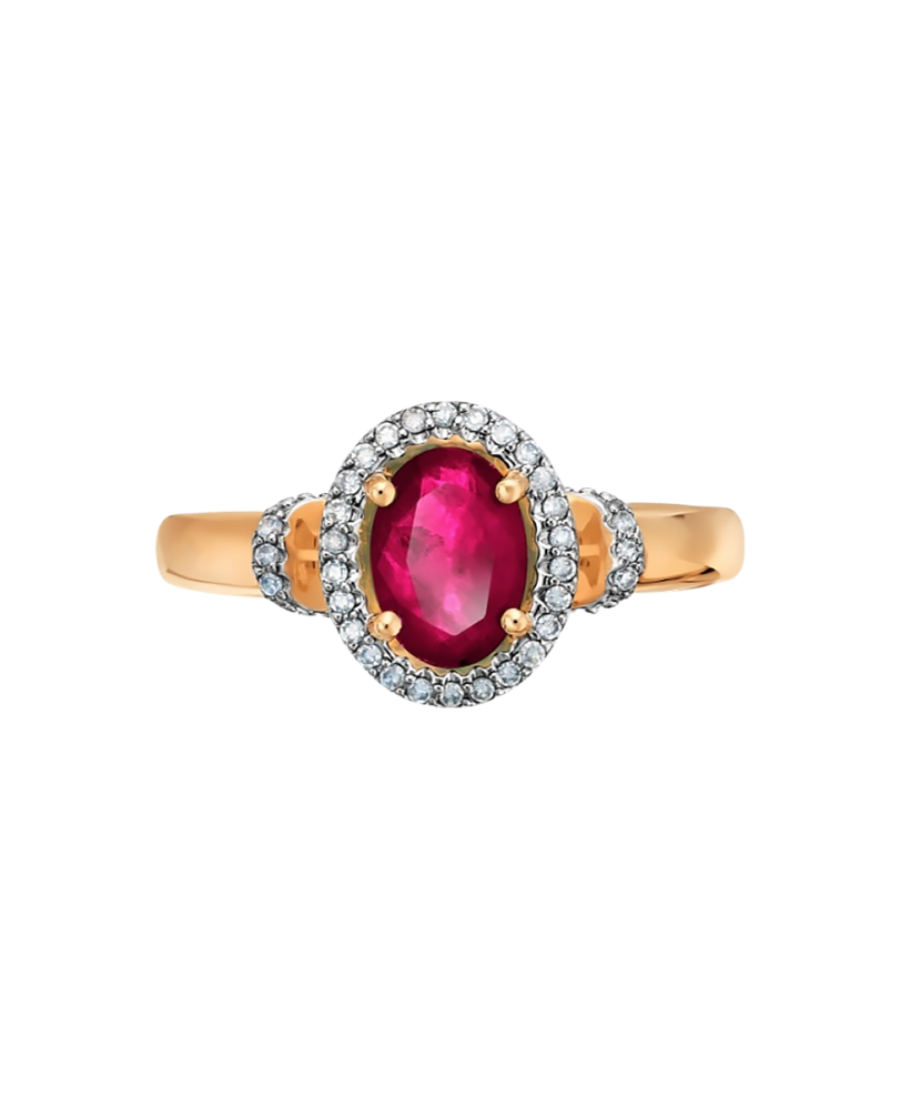 Gold ring with ruby and diamonds