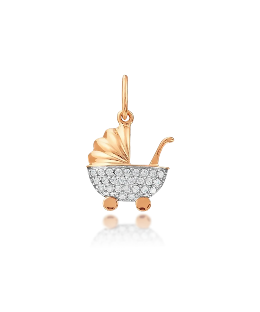 Gold pendant "stroller"