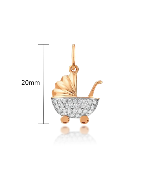 Gold pendant "stroller"