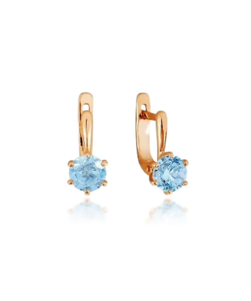 Gold earrings with zirconium