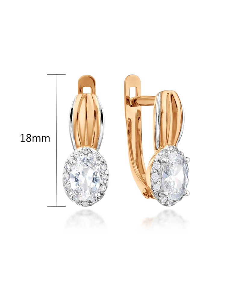 Gold earrings with zircons