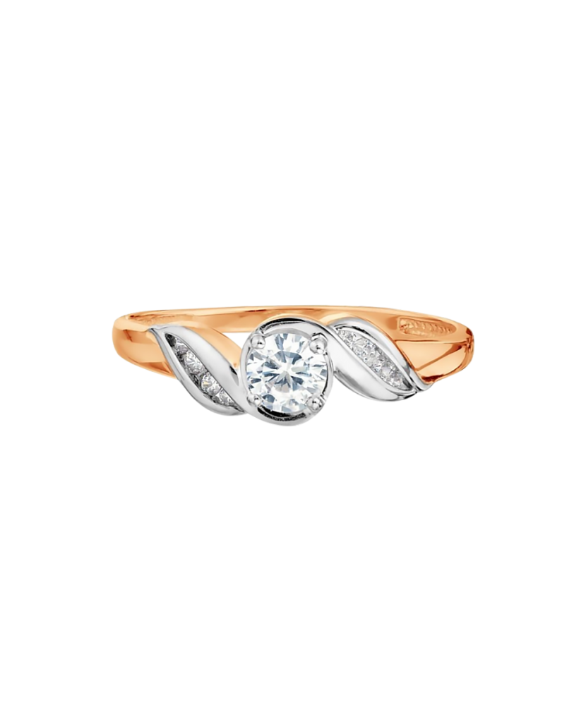 Gold ring with zircons
