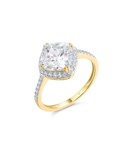 Gilded Sterling silver ring with zircons