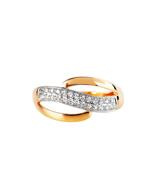 Gold ring with zircons