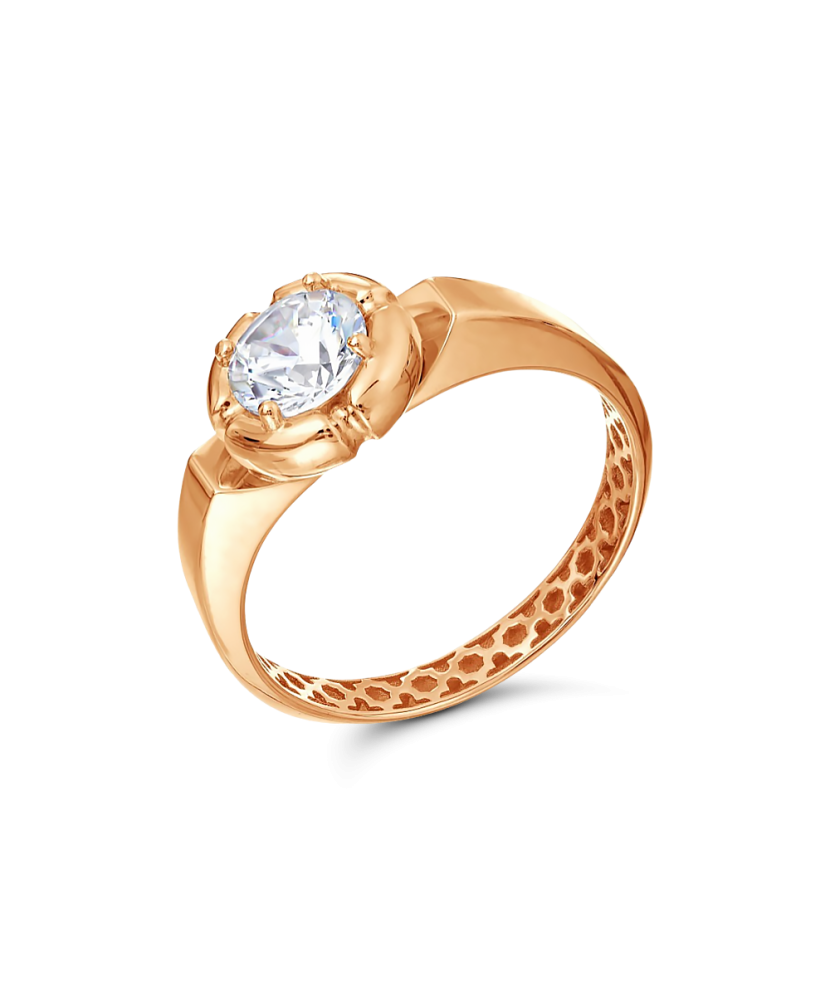 Gold ring with zirconium