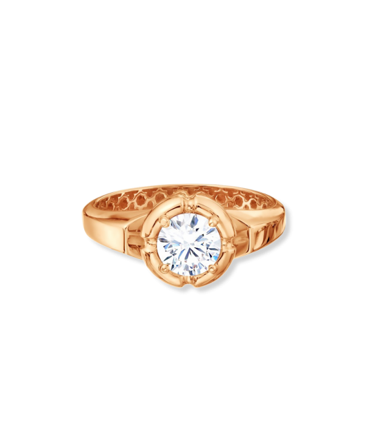 Gold ring with zirconium
