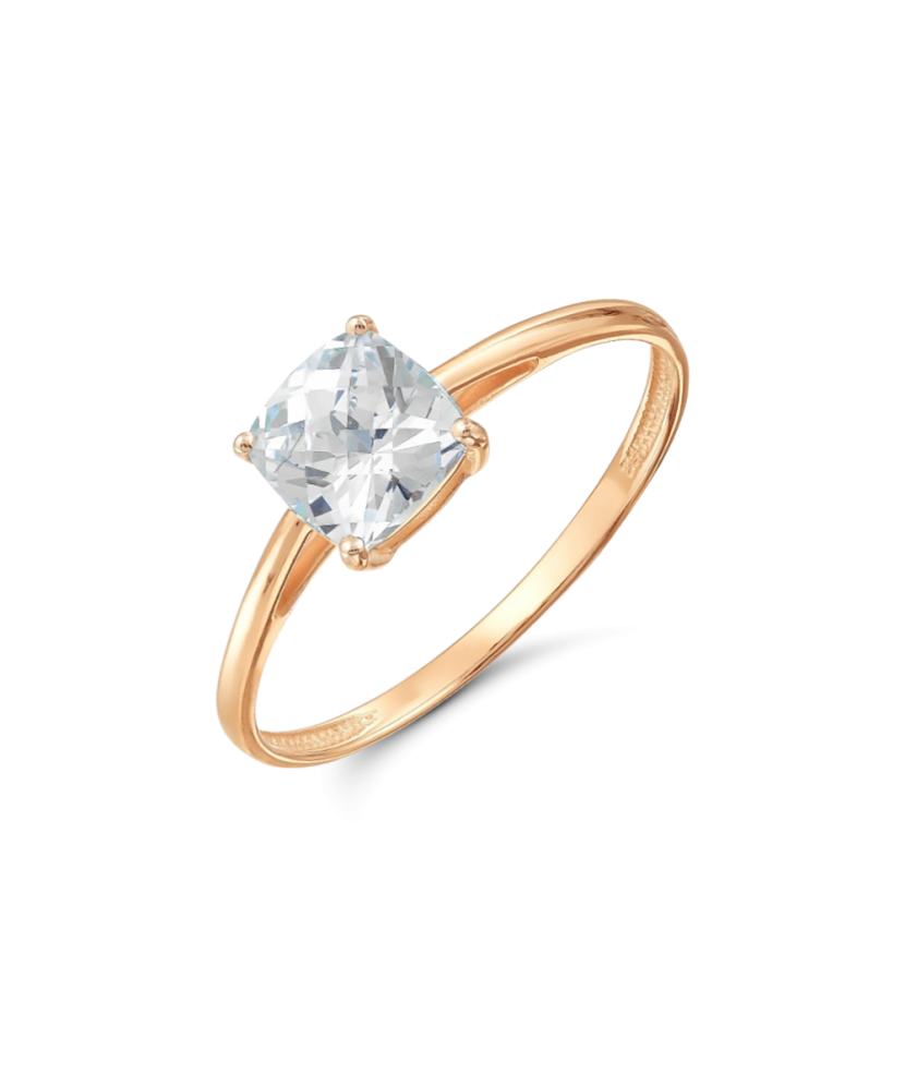 Gold ring with zirconium