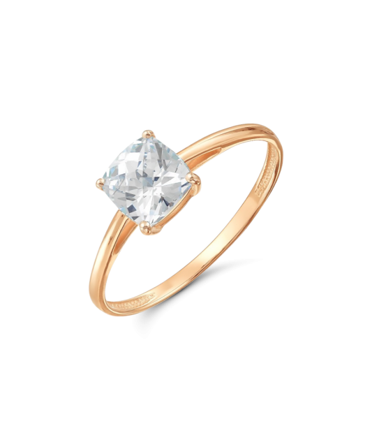 Gold ring with zirconium