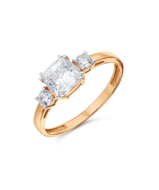 Gold ring with zircons