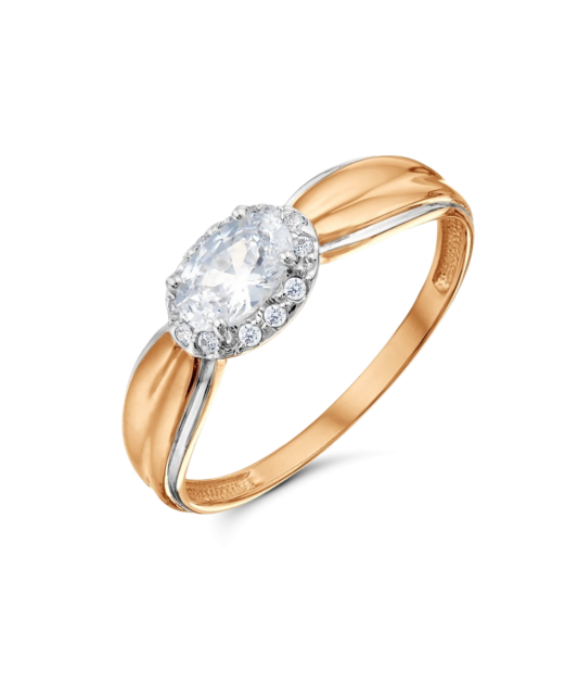 Gold ring with zircons