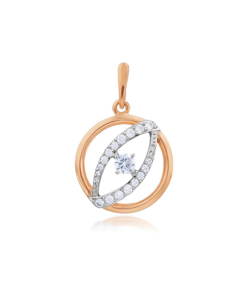 Gold pendant with zircons