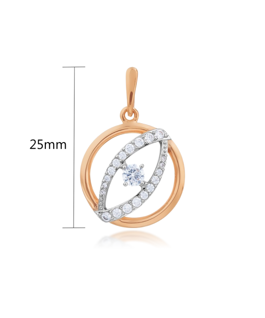 Gold pendant with zircons