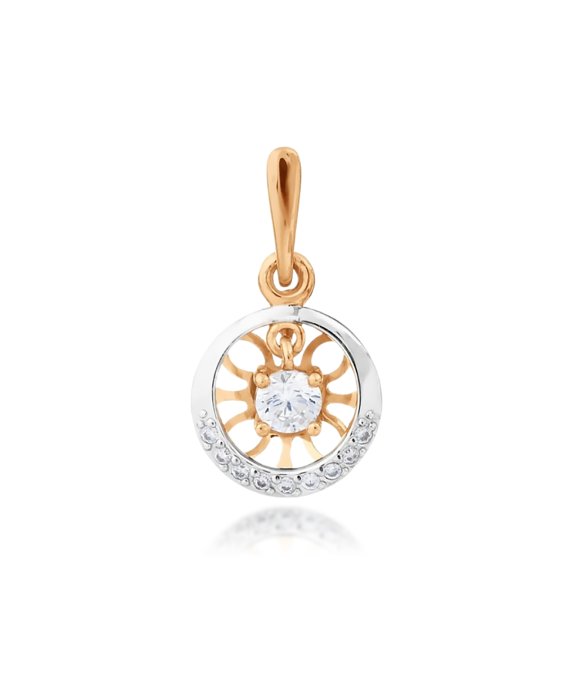 Gold pendant with zircons