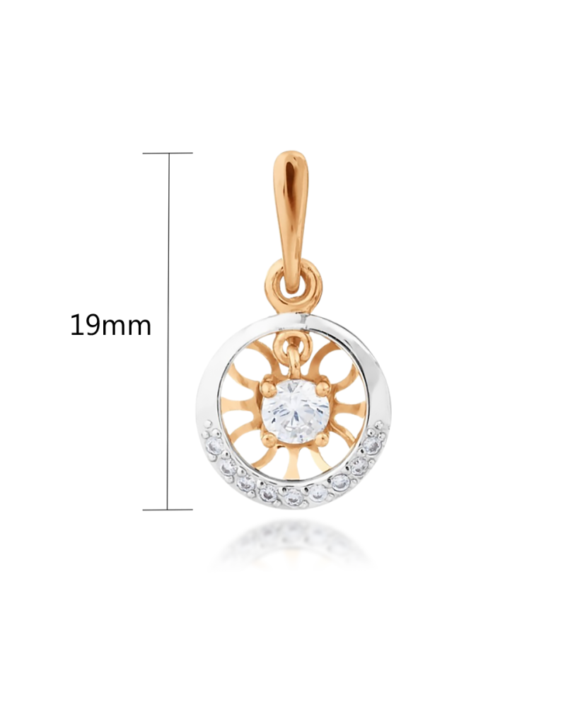 Gold pendant with zircons