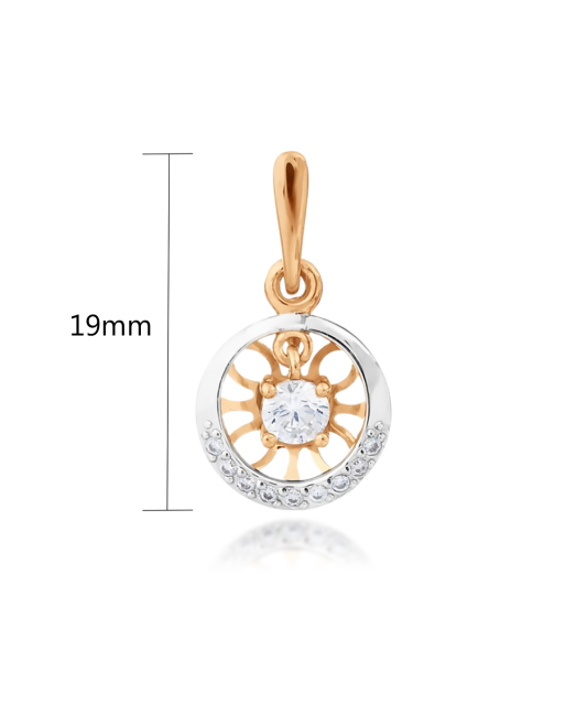 Gold pendant with zircons