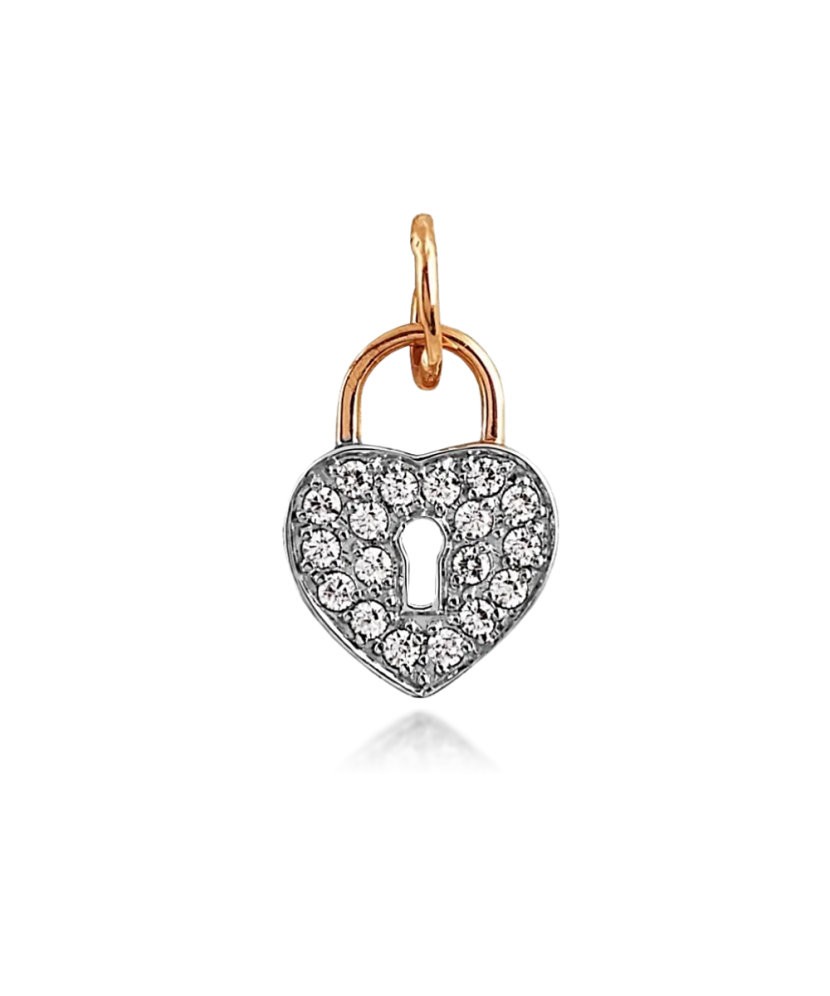 Gold pendant with zircons "heart"
