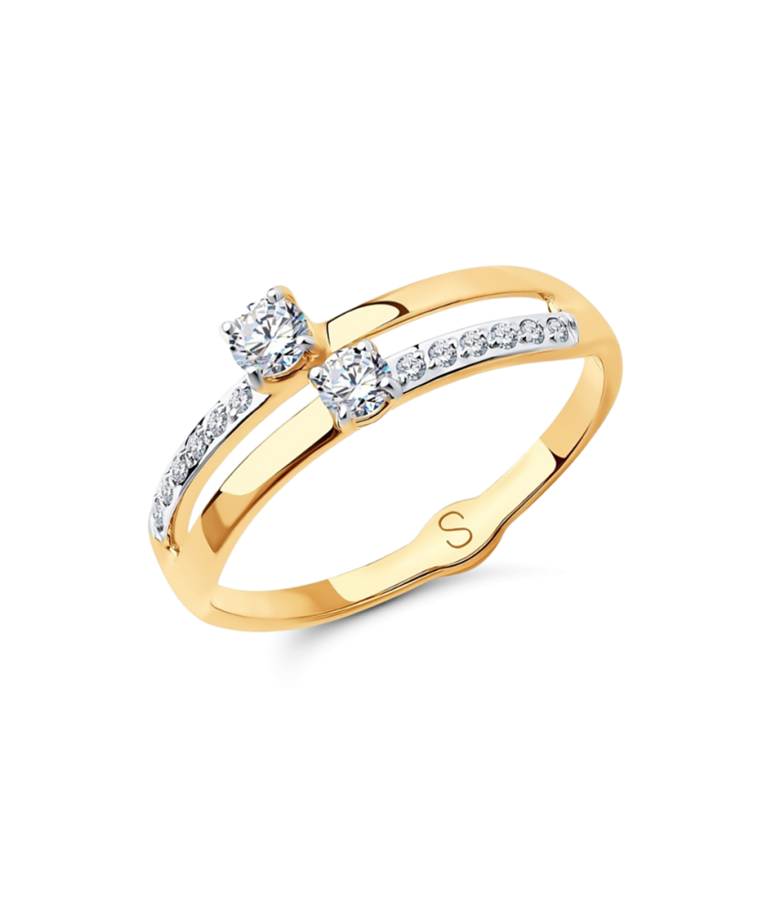 Auksinis žiedas su cirkoniais  - Goldinga