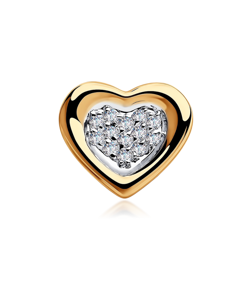 Gold pendant with zircons "heart"