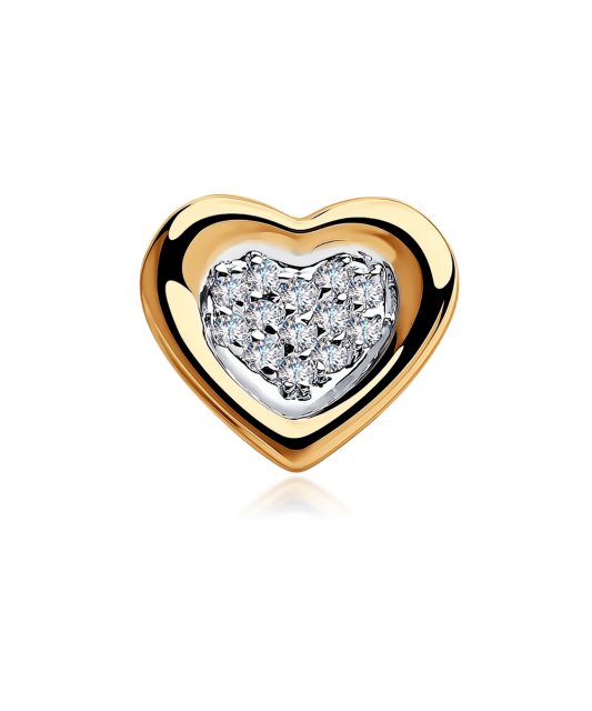 Gold pendant with zircons "heart"