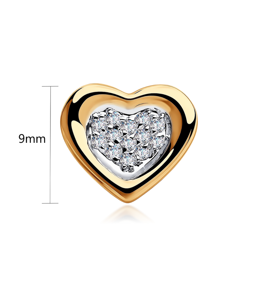 Gold pendant with zircons "heart"