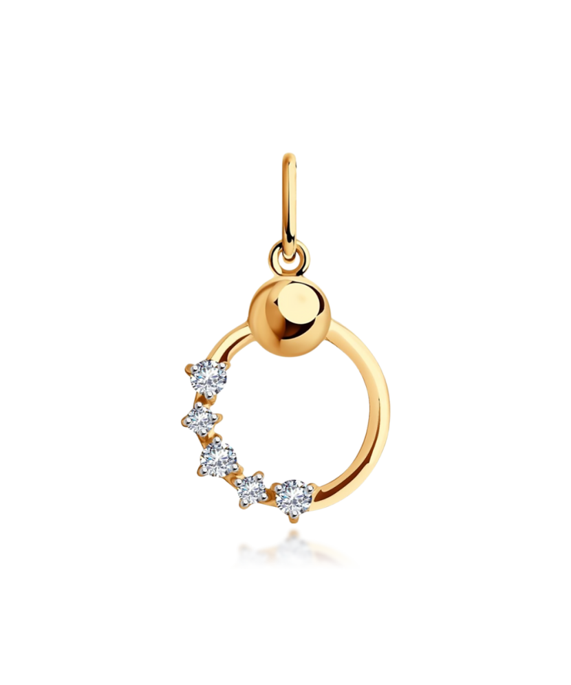 Gold pendant with zircons