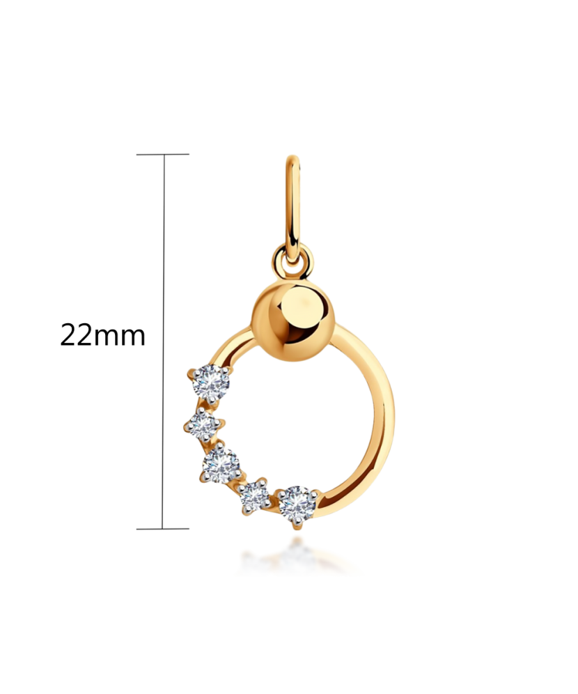 Gold pendant with zircons