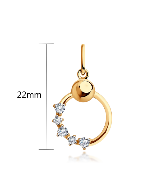 Gold pendant with zircons