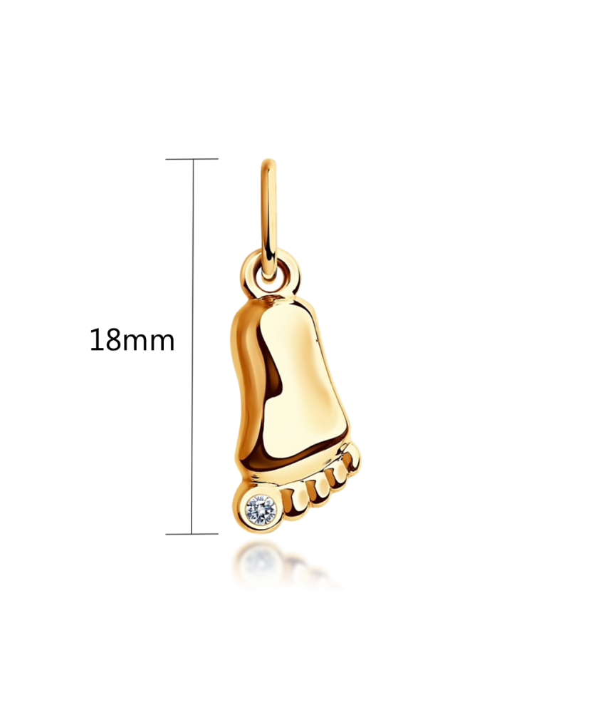 Gold pendant with zirconium "foot"