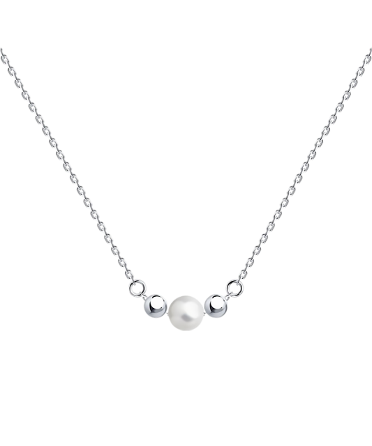 Sterling silver chain with Synthetic pearl
